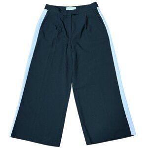 Michael Michael Kors Size XS Womens Wide-Leg Cropped Pants White Side Stripes